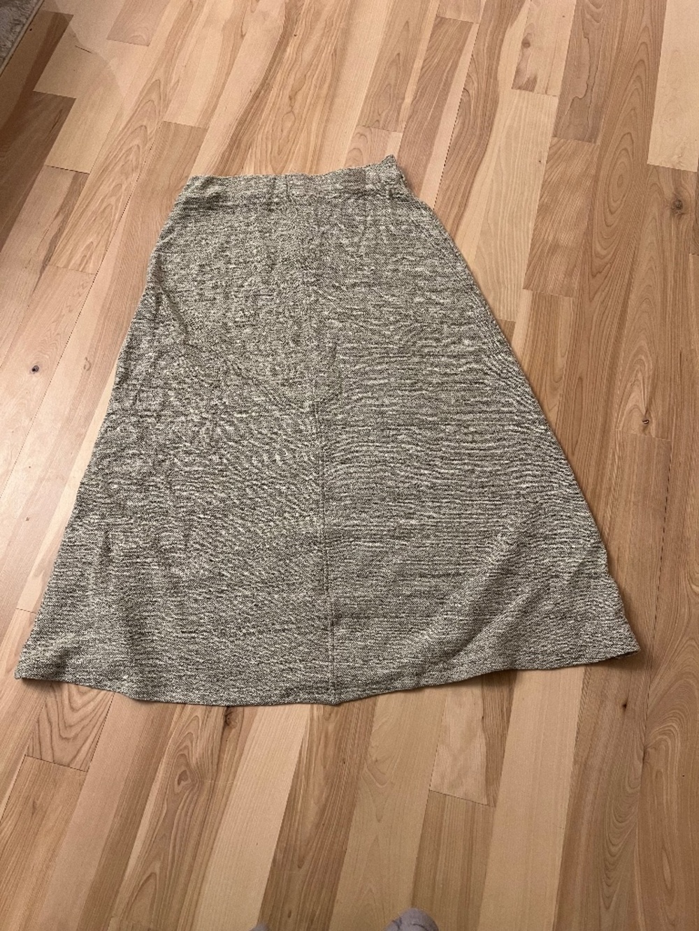 Massimo Dutti Beige Knit A-Line Midi Skirt